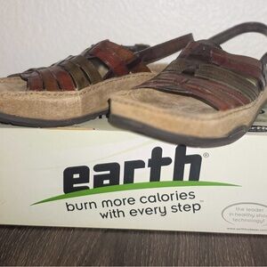 Earth Brown and Tan Leather Sandals